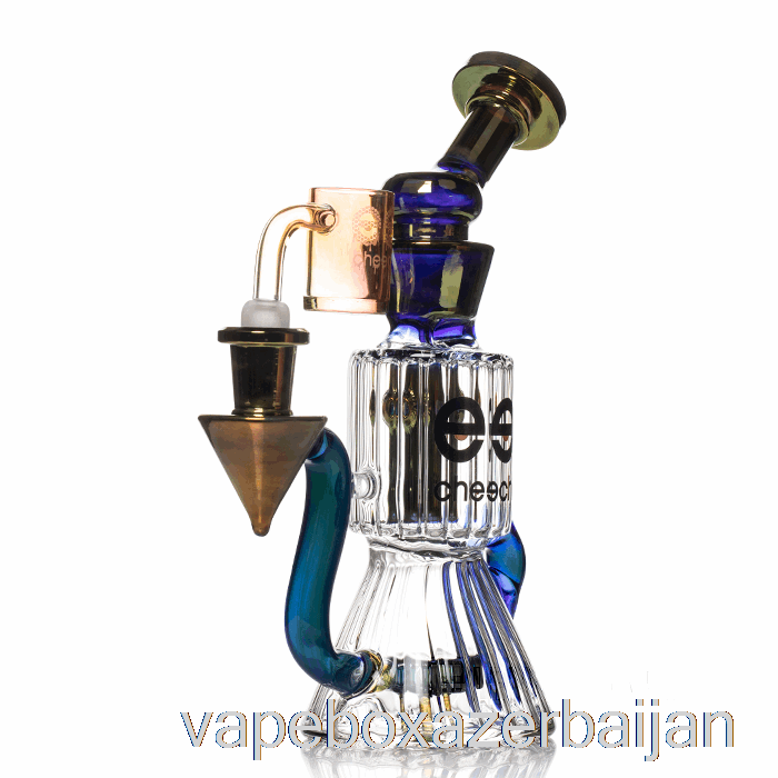 E-Juice Vape Cheech Glass Diamond Tube Recycler Dab Rig Blue